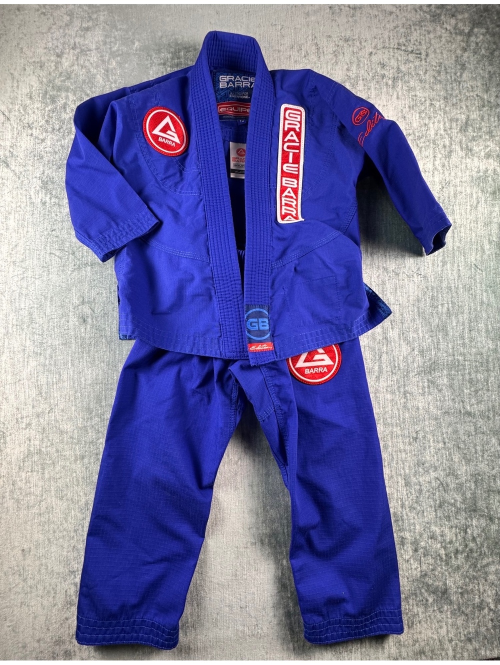 Gracie Barra Equipe GB Youth Y2 Blue BJJ Jiu Jitsu Gi Set
